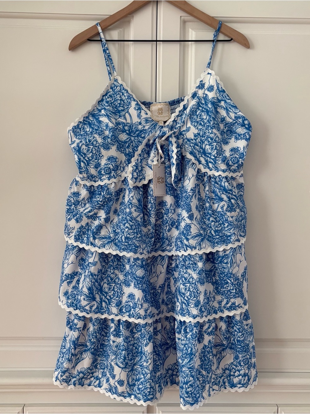 Simply Southern XL NWT Blue Ruffle Floral Dress - Picture 1 of 4